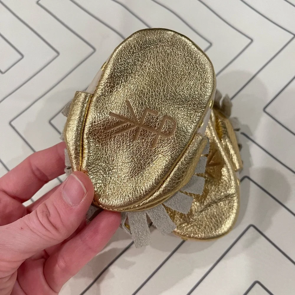 Freshly Picked Gold and Cream Spotted Moccasins
